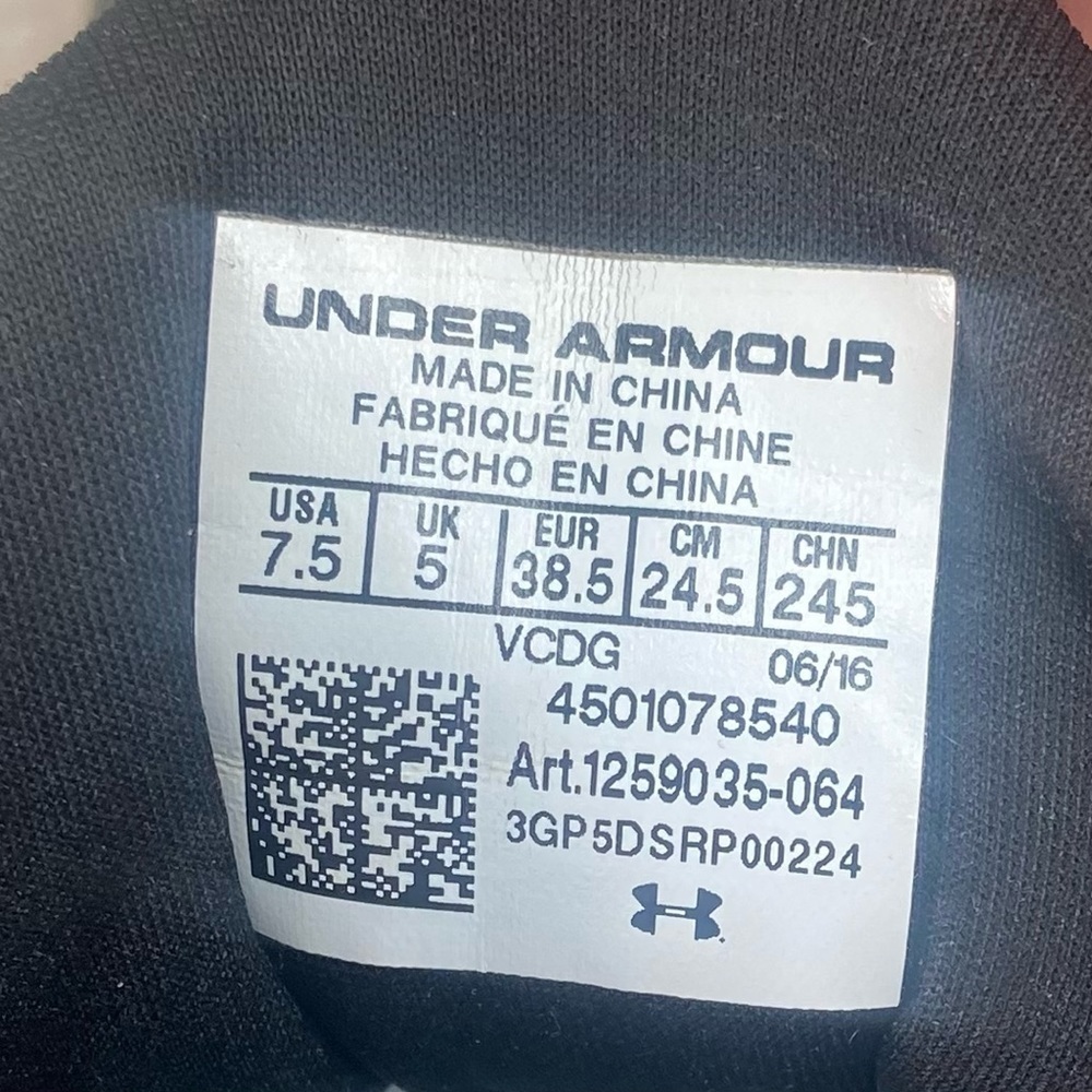 Under Armour Black Pink High Top Basketball Shoes Size 7.5 - Picture 11 of 14